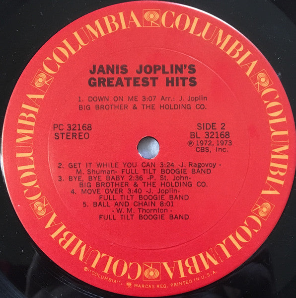 Janis Joplin : Janis Joplin's Greatest Hits (LP, Comp, RE, Ter)