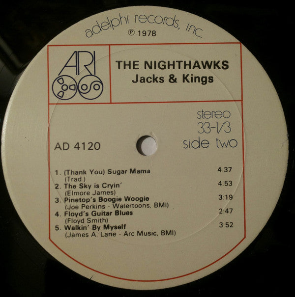 The Nighthawks (3) Featuring Pinetop Perkins, Guitar Jr*, Calvin Jones, Bob Margolin With Dave Maxwell : Jacks & Kings (LP, Album, RE)