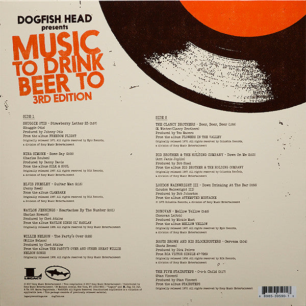 Various : Dogfish Head Presents Music To Drink Beer To 3rd Edition (LP, Comp, Ltd)