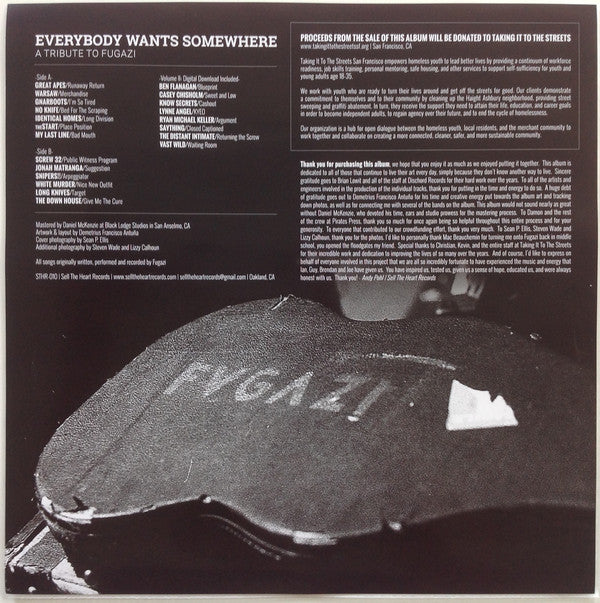 Various : Everybody Wants Somewhere: A Tribute To Fugazi (LP, Album, Comp, Ltd, Bro)