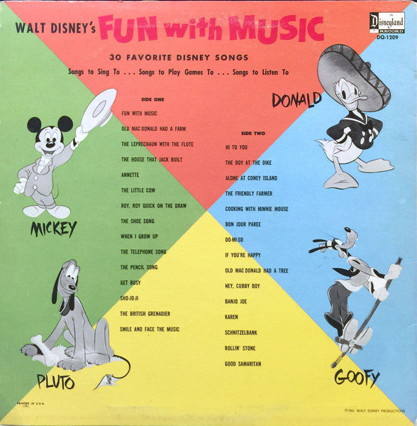Various : Walt Disney's Fun With Music (LP, Album, Mono)