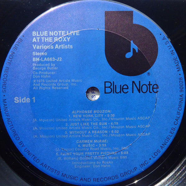 Various : Blue Note Live At The Roxy (2xLP, Comp, Ter)