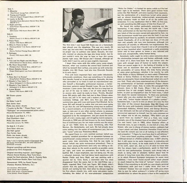 Bill Evans : Peace Piece And Other Pieces (2xLP, Mono, RM, Gat)
