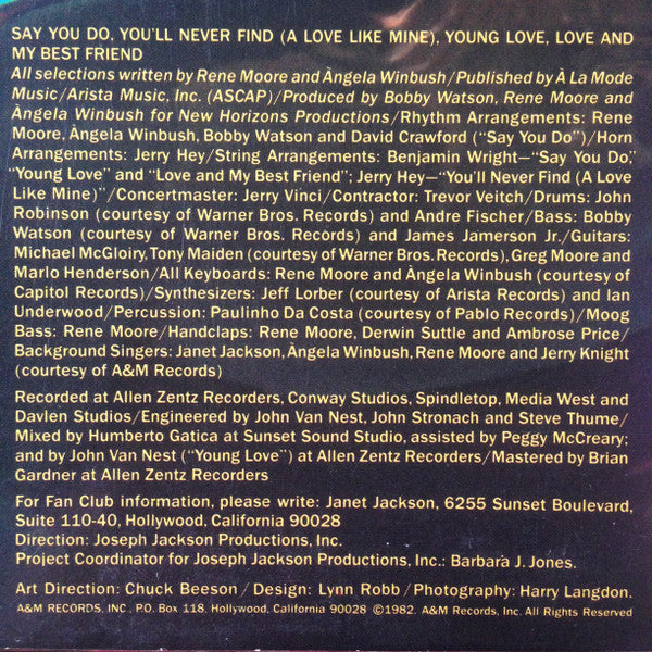 Janet Jackson : Janet Jackson (LP, Album, Mon)