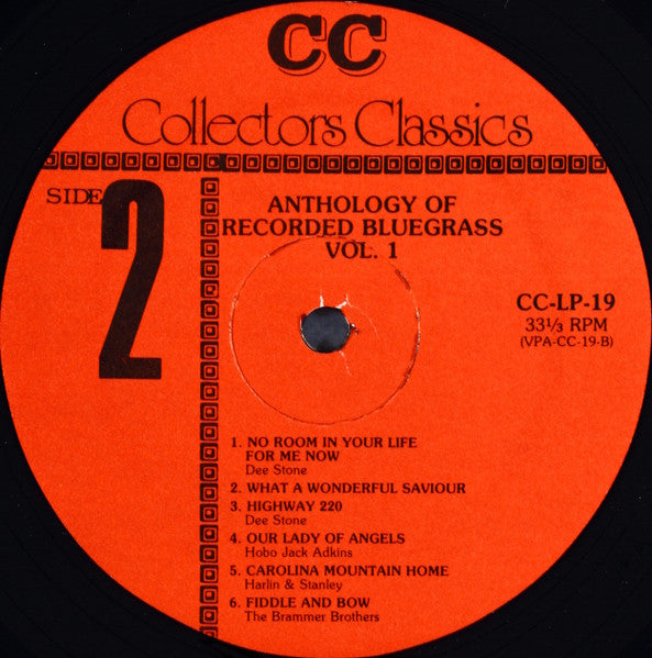 Various : Anthology Of Recorded Bluegrass Volume 1 - The 1950's (LP, Comp)