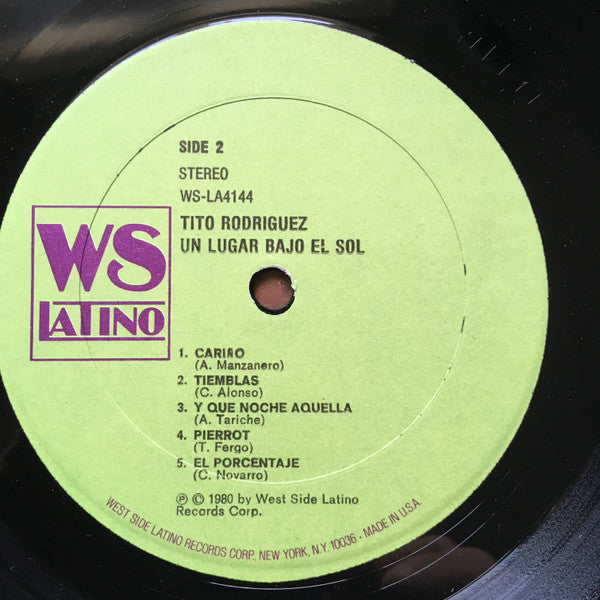 Tito Rodriguez : Un Lugar Bajo El Sol (LP, Album, RE)