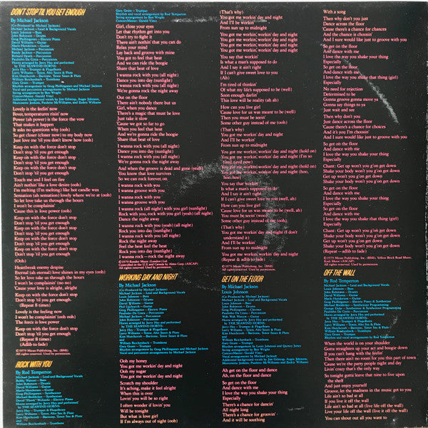 Michael Jackson : Off The Wall (LP, Album, Gat)