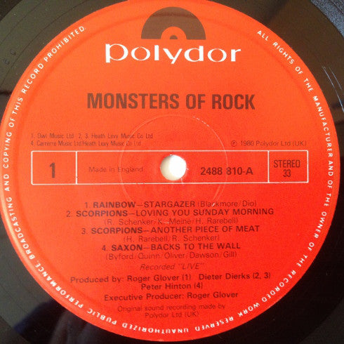 Various : Monsters Of Rock (LP, Comp)