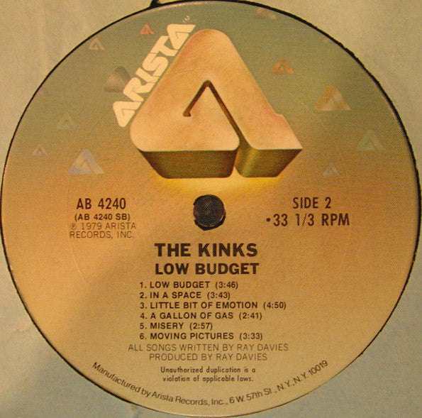 The Kinks : Low Budget (LP, Album, Club)