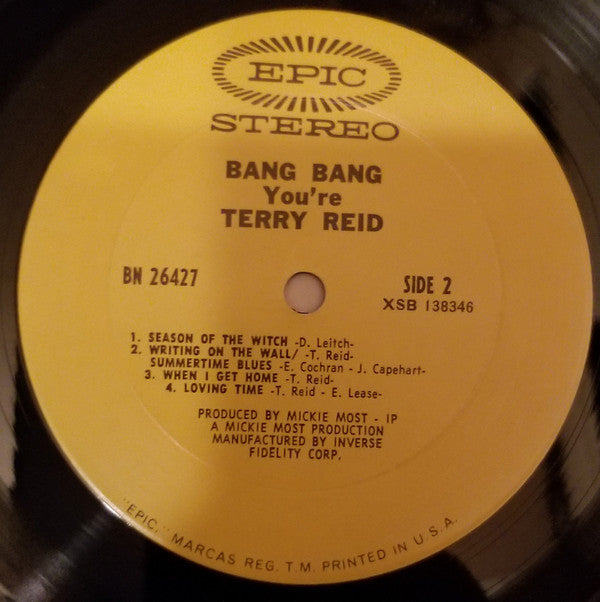 Terry Reid : Bang, Bang You're Terry Reid (LP, Album, Pit)