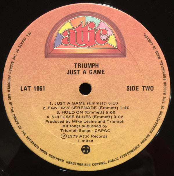 Triumph (2) : Just A Game (LP, Album, Gat)