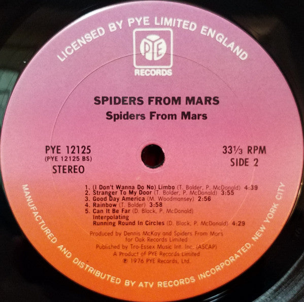 Spiders From Mars : Spiders From Mars (LP, Album, Pit)