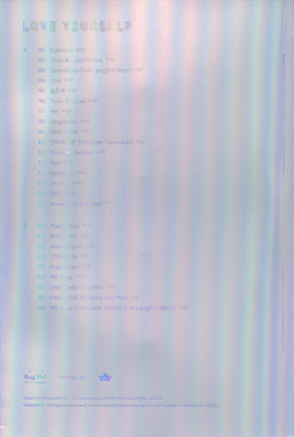 BTS (4) : Love Yourself 結 'Answer' (2xCD, Album, Comp, E v)