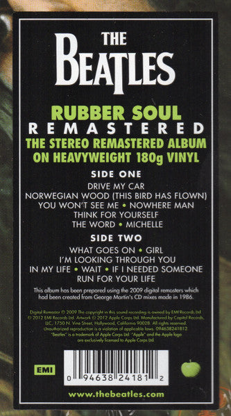 The Beatles : Rubber Soul (LP, Album, RE, RM, Mem)