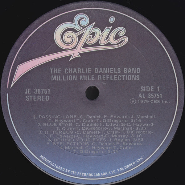 The Charlie Daniels Band : Million Mile Reflections (LP, Album)