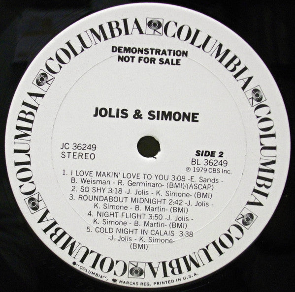 Jolis & Simone : Jolis & Simone (LP, Album, Promo)