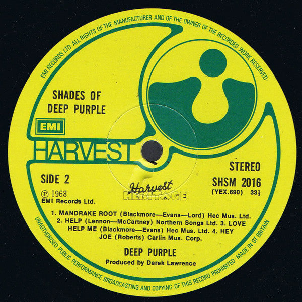Deep Purple : Shades Of Deep Purple (LP, Album, RE)
