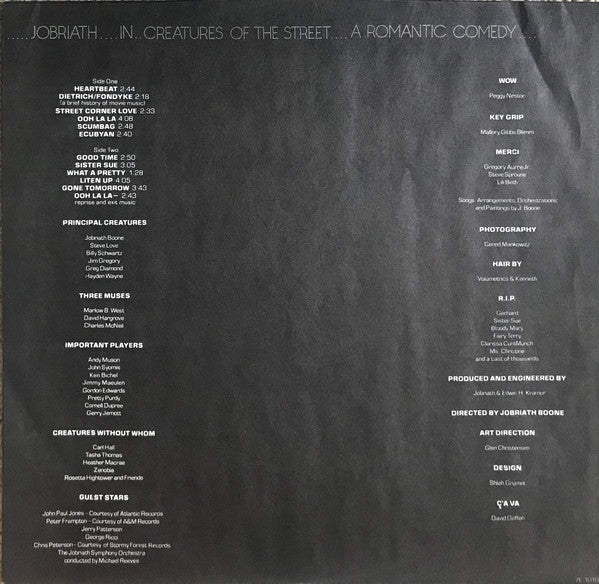 Jobriath : Creatures Of The Street (LP, Album)