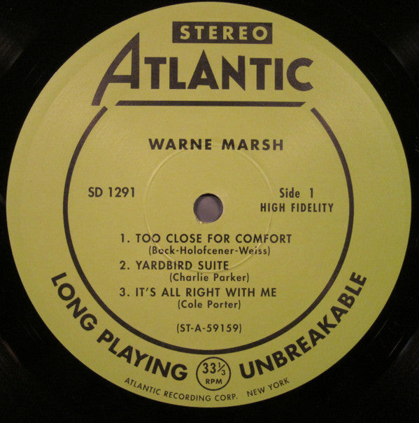 Warne Marsh : Warne Marsh (LP, Album, Mono, RP)