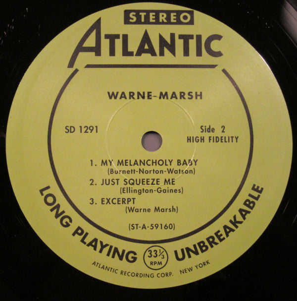 Warne Marsh : Warne Marsh (LP, Album, Mono, RP)