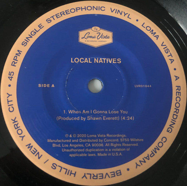 Local Natives : When Am I Gonna Lose You (7", RSD)