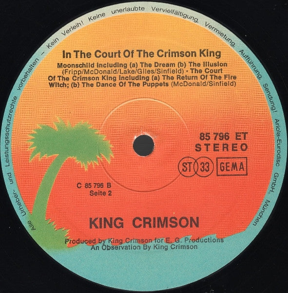 King Crimson : In The Court Of The Crimson King (An Observation By King Crimson) (LP, Album, RE)