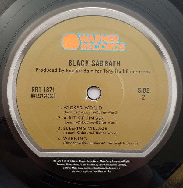 Black Sabbath : Black Sabbath (LP, Album, RE, RM, Gat)