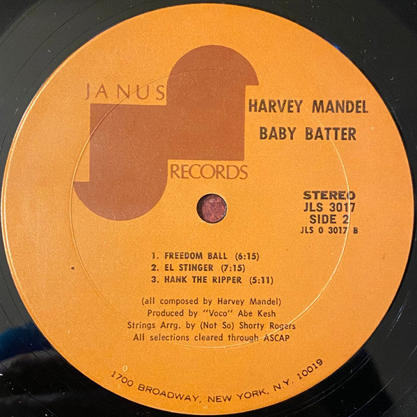 Harvey Mandel : Baby Batter (LP, Album, San)