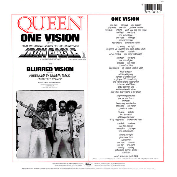 Queen : One Vision (12", Single, Promo)