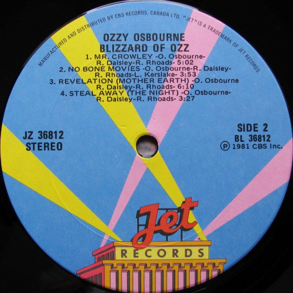 Ozzy Osbourne : Blizzard Of Ozz (LP, Album)