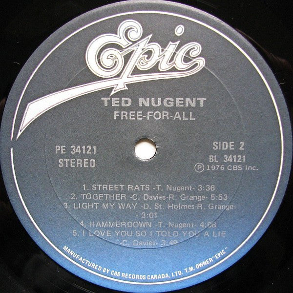 Ted Nugent : Free-For-All (LP, Album, RE, Gat)