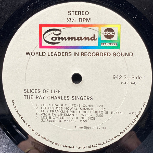The Ray Charles Singers : Slices Of Life (LP, Album, Gat)
