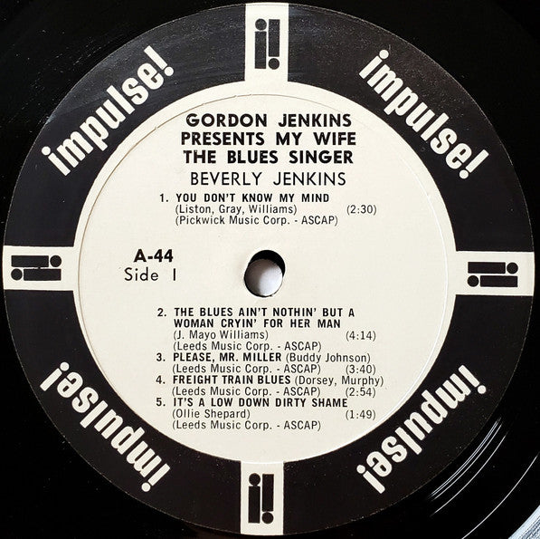 Beverly Jenkins : Gordon Jenkins Presents My Wife The Blues Singer (LP, Album, Mono, Promo)