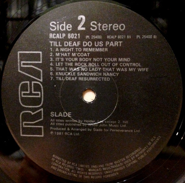 Slade : Till Deaf Do Us Part (LP, Album)