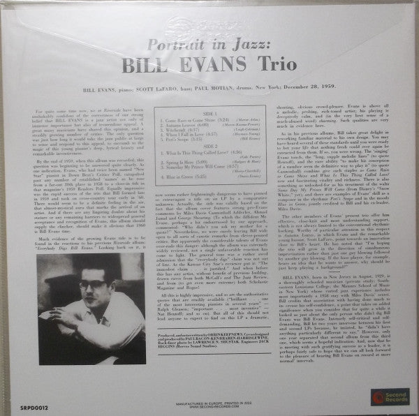 Bill Evans Trio* : Portrait In Jazz (LP, Album, RE)