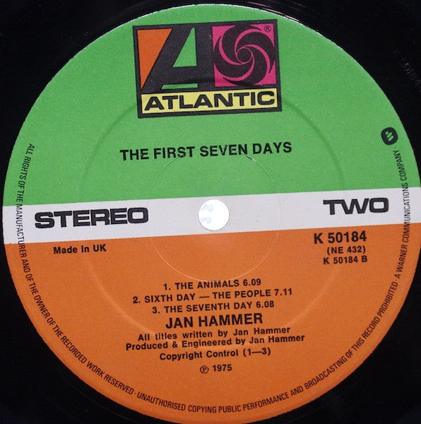 Jan Hammer : The First Seven Days (LP, Album)