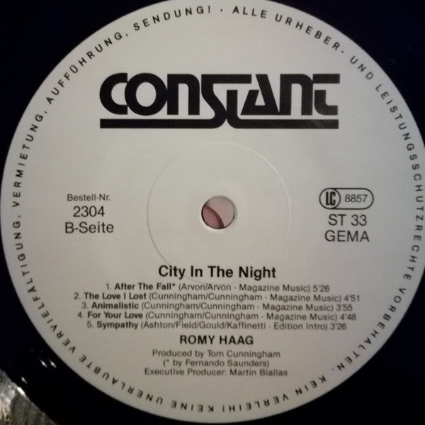 Romy Haag : City In The Night (LP, Album)