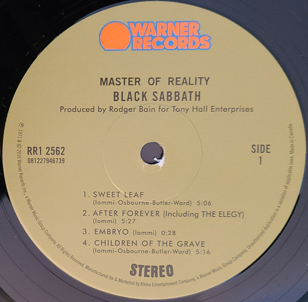 Black Sabbath : Master Of Reality (LP, Album, RE, Gat)