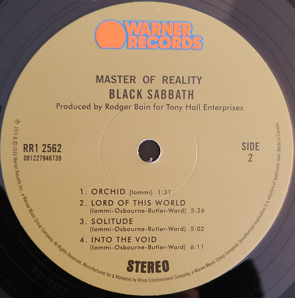 Black Sabbath : Master Of Reality (LP, Album, RE, Gat)
