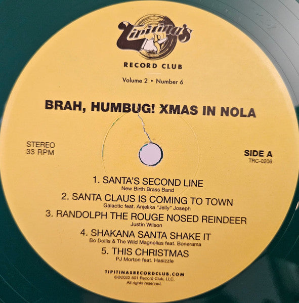 Various : Brah, Humbug! Xmas In NOLA (LP, Album, Comp, Ltd, Gre + Flexi, 7", Single)
