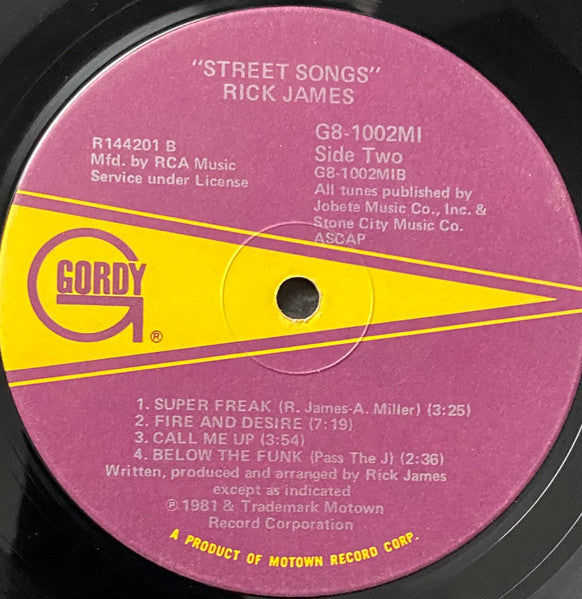 Rick James : Street Songs (LP, Album, Club)