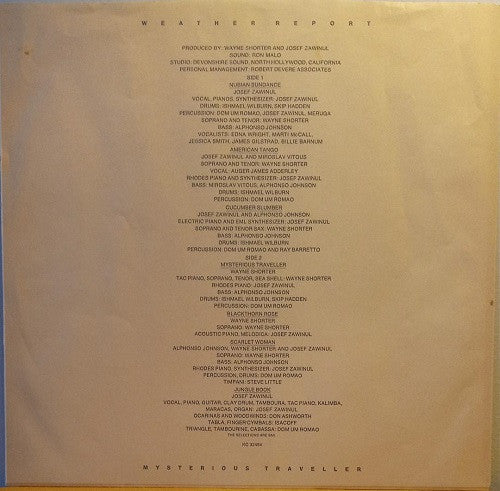 Weather Report : Mysterious Traveller (LP, Album)