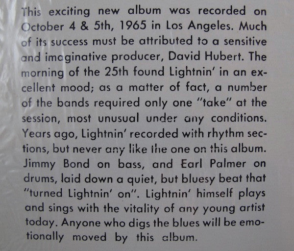 Lightnin' Hopkins : Volume II (LP, Album, RE)