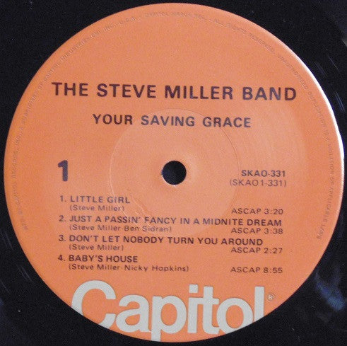 The Steve Miller Band* : Your Saving Grace (LP, Album, RE, Uni)