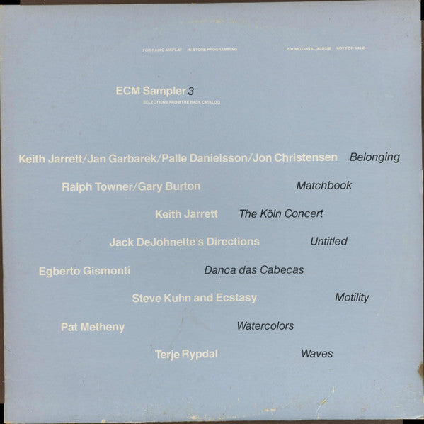 Various : ECM Sampler 3 (LP, Promo, Smplr)