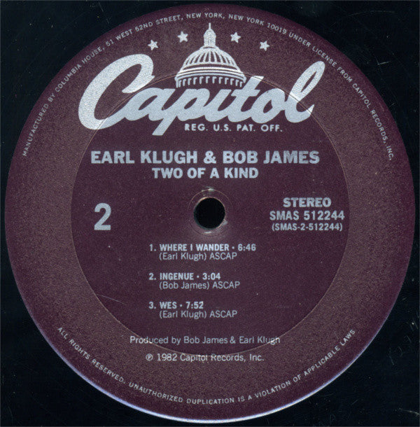Earl Klugh And Bob James : Two Of A Kind (LP, Album, Club, Gat)