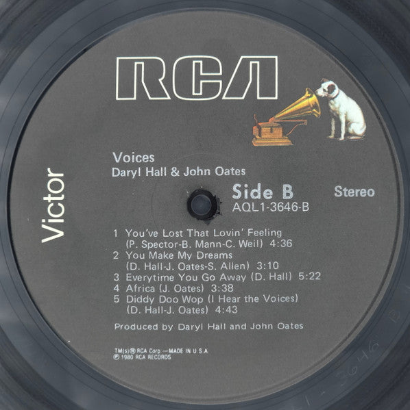 Daryl Hall & John Oates : Voices (LP, Album, RP)