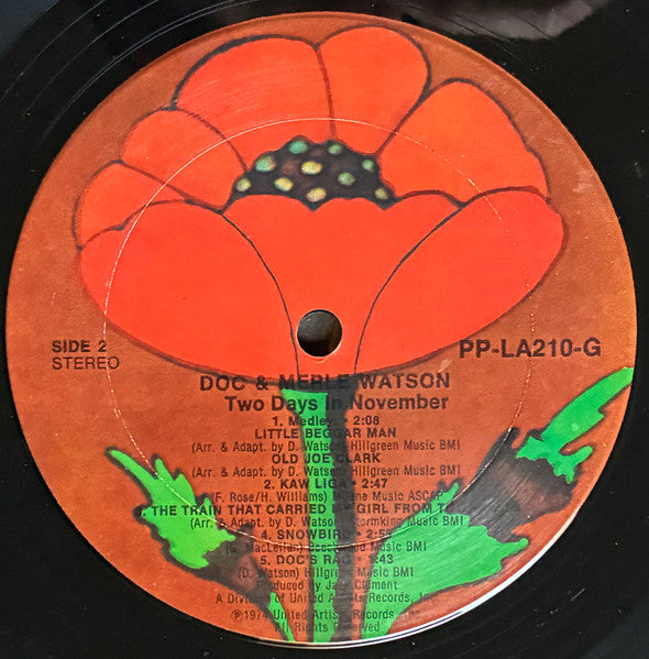 Doc & Merle Watson : Two Days In November (LP, Album, Ter)