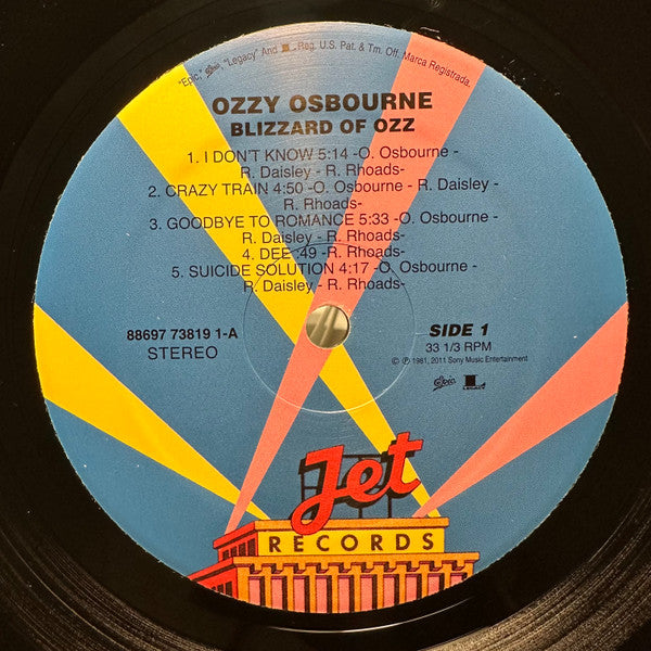 Ozzy Osbourne : Blizzard Of Ozz (LP, Album, RE, RM, 180)