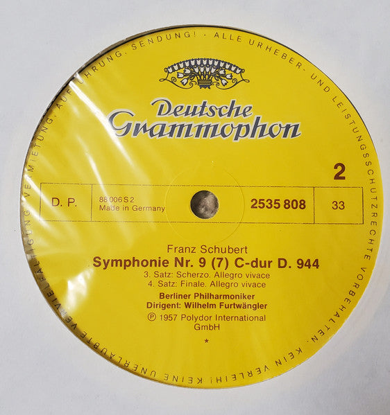 Franz Schubert - Berliner Philharmoniker, Wilhelm Furtwängler : Symphonie Nr. 9 (7) (LP, Mono)